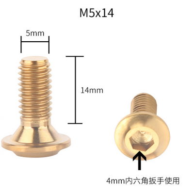 M5*14 Manufacturer customized titanium alloy highway bike clamp screw brake block fixed titanium screw bicycle screw