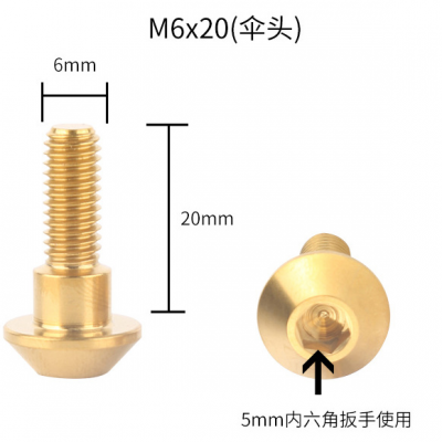 M6 * 20 motorcycle disc brake disc titanium alloy screw YAMAHA Yamaha brake disc titanium screw m6 * 20