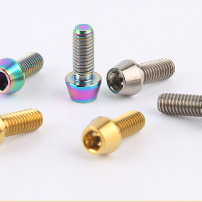 M6 * 15 Cone Head Hexagonal Titanium Alloy Screw Bicycle Clamp Fixed Titanium Screw Bicycle Screw Customization